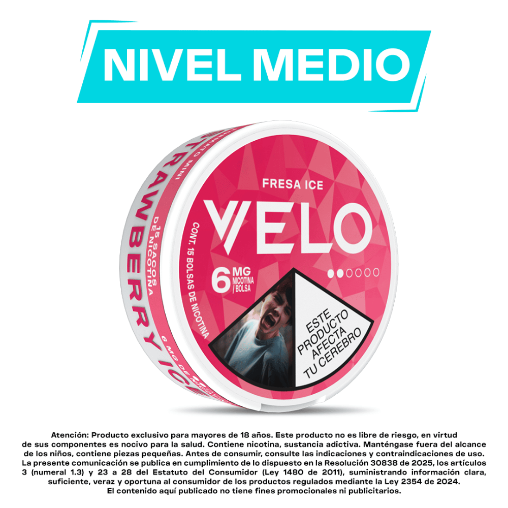 Pouches de nicotina VELO Fresa Ice 6mg  