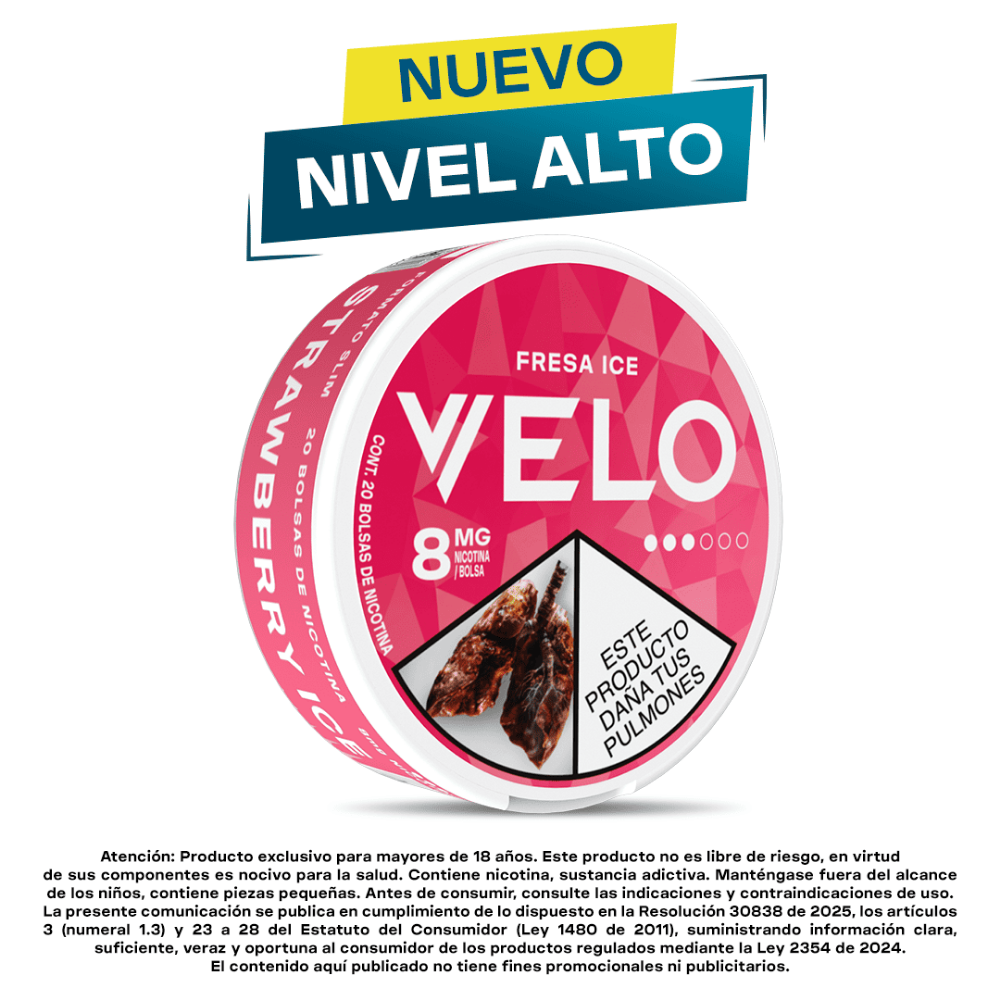 pouches de nicotina VELO Fresa ice 8mg 