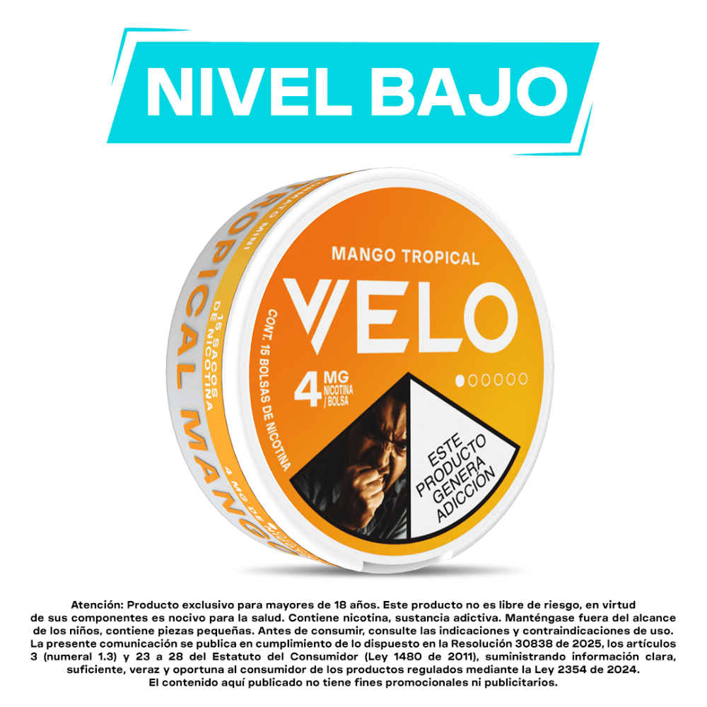 Pouches de nicotina VELO Mango Tropical 4mg 