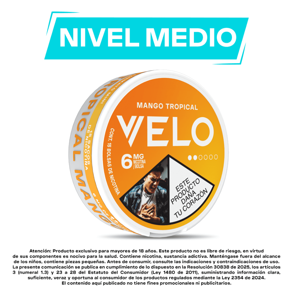 Pouches de nicotina VELO Mango Tropical 6mg 