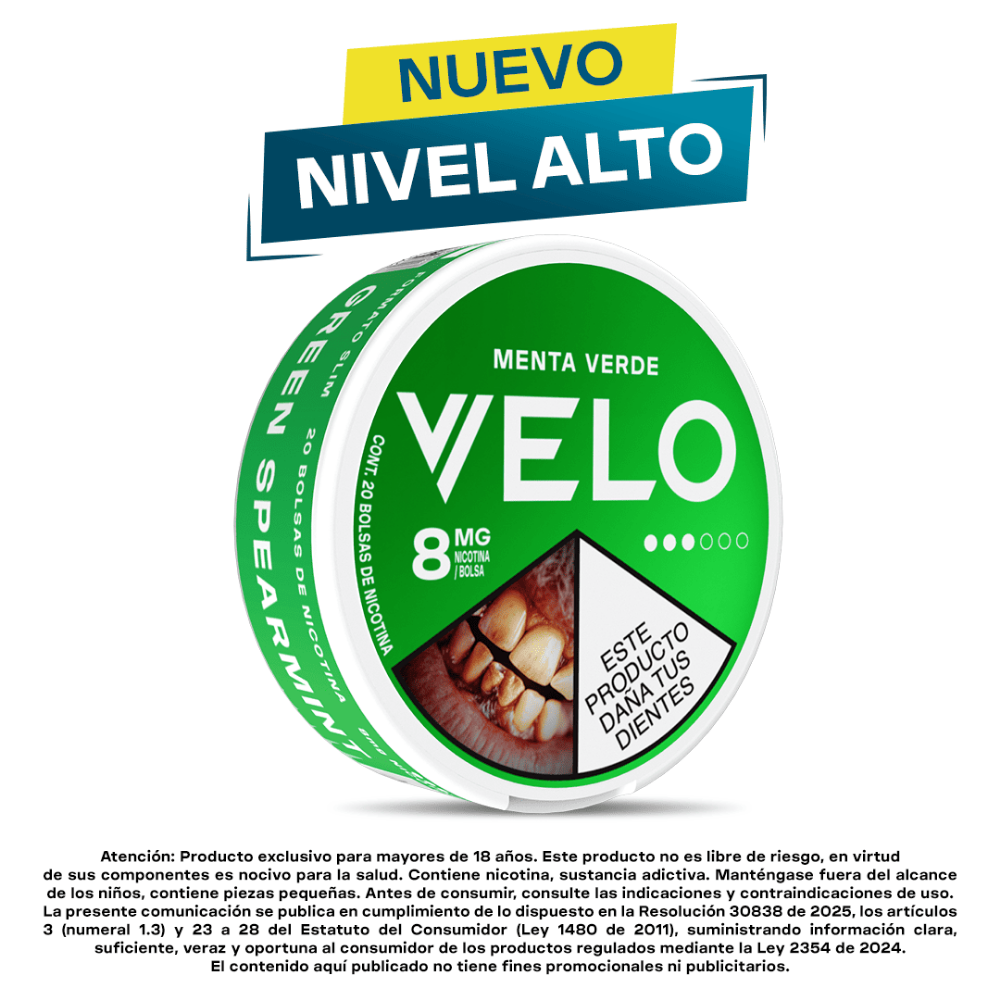 Pouches de nicotina VELO Menta Verde 8mg