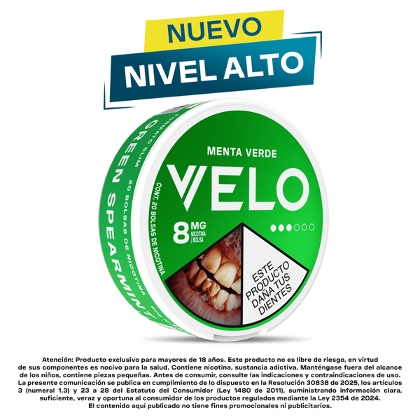 Pouches de nicotina VELO Menta Verde 8mg