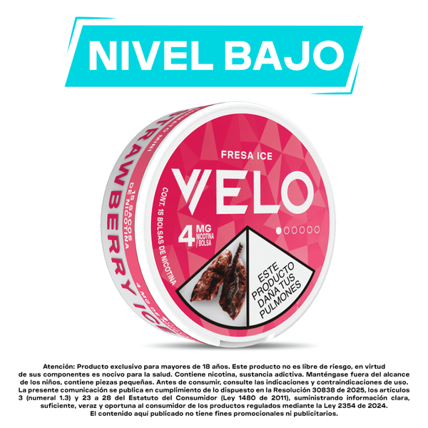 Pouches de nicotina VELO Fresa Ice 4mg  